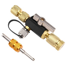 HVAC Valve Core Removal Tool, 1/4 Inch Vacuum-Rated Valve Core Removal Tool,W/Valve Core Wrench,HVAC Tools