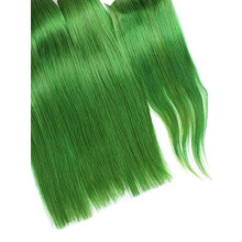 Remy Human Hair Bundles Vibrant Green Silk Straight Virgin Indian Extensions 18in Closure 20 22in