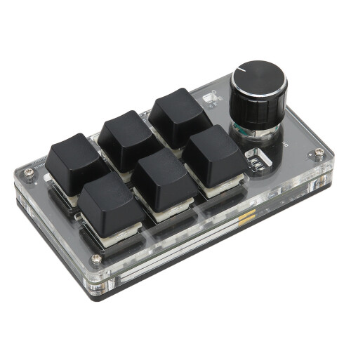 Mechanical Gaming Keypad 6 Keys + 1 Knob Wireless USB DIY Programmable