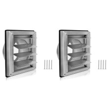 2X Ventilatierooster 100 mm Roestvrijstalen Ventilatieopeningen, Lamellenroosterafdekking Ventilatie Platte Kanalen Ventilatieopening Muurinlaat