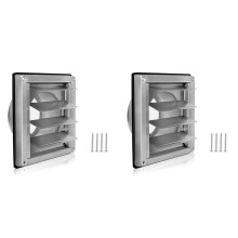 2X Ventilatierooster 150 mm Roestvrijstalen Ventilatieopeningenafdekking, Lamellenroosterafdekking Ventilatie met Platte Kanalen Ventilatieopening