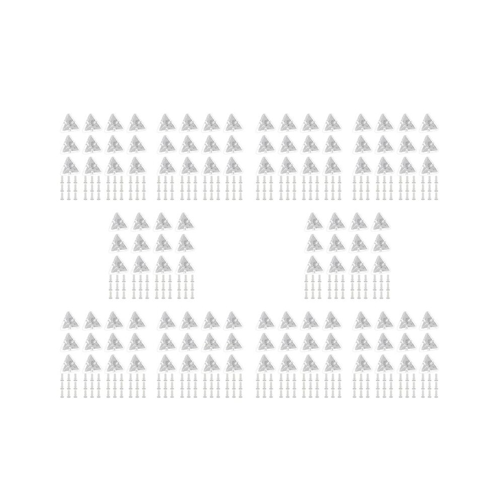 120Pcs Acrylic Corner Brackets With Semitransparent Screws Clear 3-Hole Right Angle Joint Brace Brackets 6031577611188