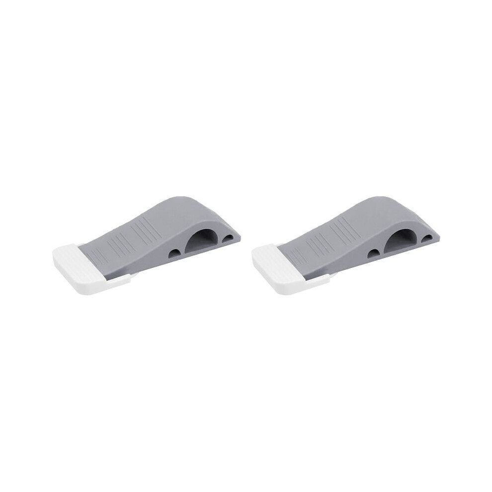 Door Stoppers -Pack Of 2 Rubber Door Wedge For Carpet, Hardwood, Concrete And Tile - Home Improvement Accessories - Gray 6033107990251
