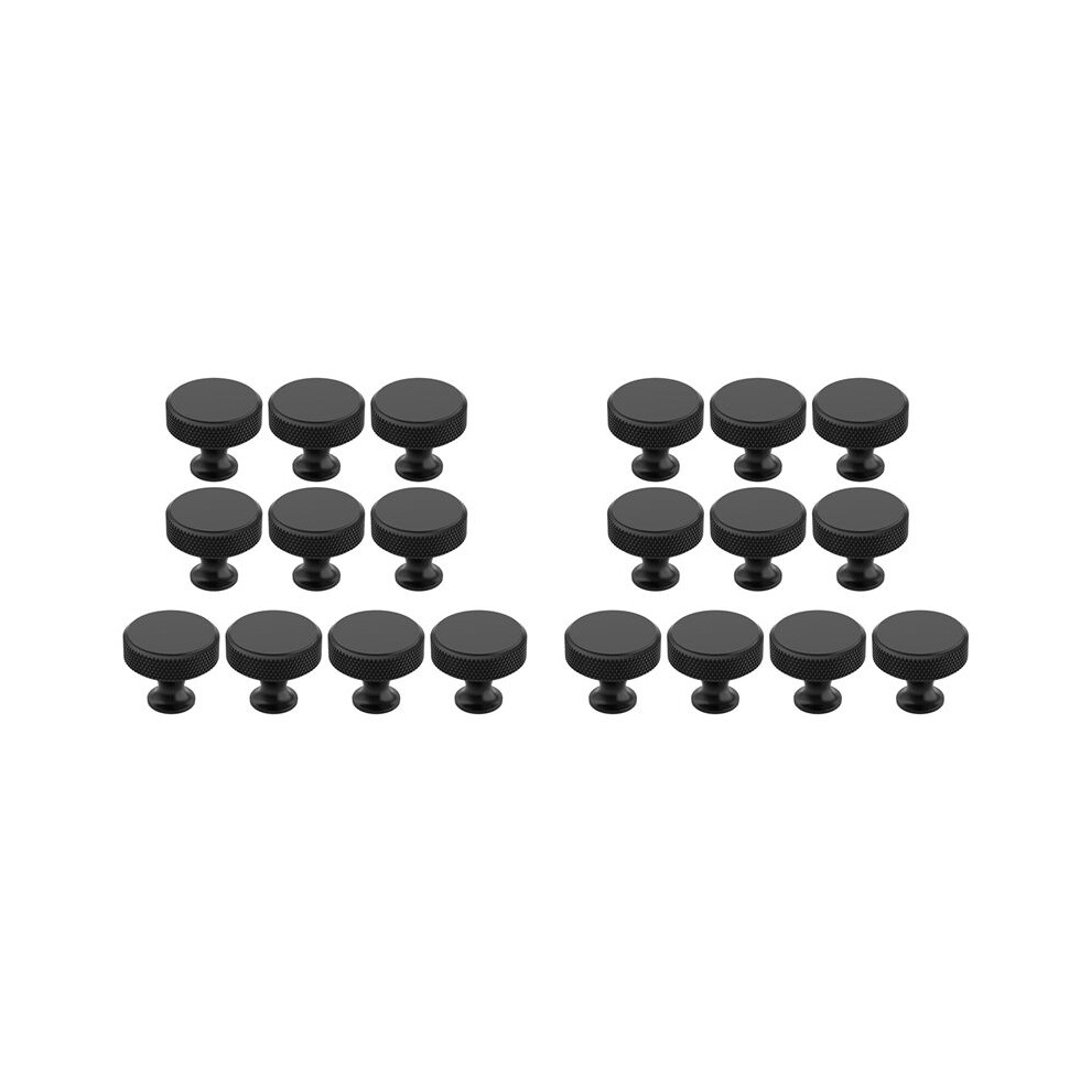 20 Pack Matte Black Knurled Cabinet Knobs Round Kitchen Cabinet Pulls For Drawer Dresser, Cupboard And Wardrobe 6034197946487