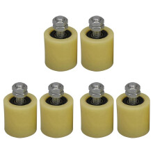 6PCS 48X50mm Yellow Silver Nylon Steel Flat Roller Bearing Guiding Wheel 6201 M12 Screw for Electric Door Sliding Gate