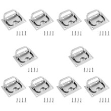 10X Rostfritt StåL Luck SpäRr Solid Boat Luck Handtag för BåTdäCk Luck Handtag Ring Dra InsäNkt Lock Handtag