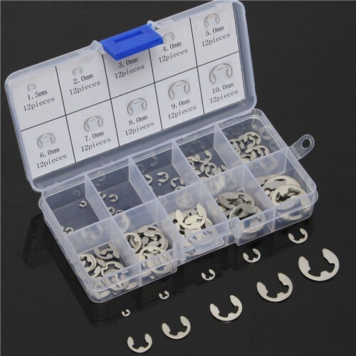 360 PCS 304 Rostfritt Stål E Clip Bricka Sortimentssats för AxelfäSte M1.5-M10 1