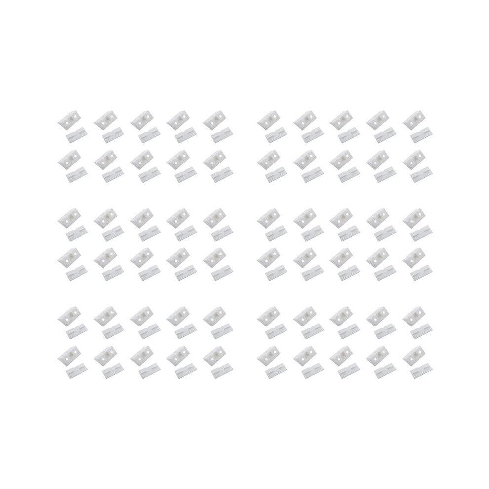 Furniture Cabinet Fastener Corner Braces Angle Brackets White 60Pcs 6033391825284