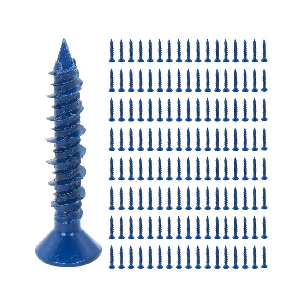 400Pcs 3/16 X 1-1/4In Flat Phillips Concrete Diamond Point Screw Anchor For Anchoring To Masonry 4712970523392