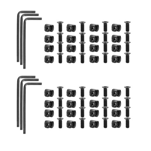 32 Pack M 4 T-Nut Metric Camming Screw Replacement Sets Compatible with Standard Rail Systems, with Thread Screws