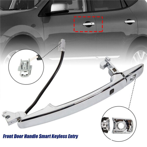 4X Left Front Door Handle  Keyless Entry for  Leaf Maxima Sentra 2009-2018 80645-1AA0A Exterior Handle Chrome 1