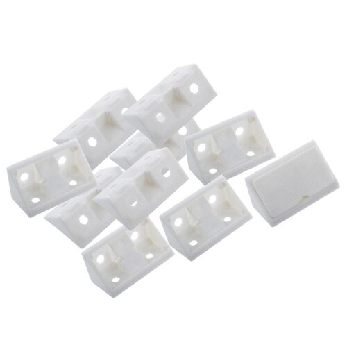 Furniture Cabinet Fastener Corner Braces Angle Brackets White 200pcs 2
