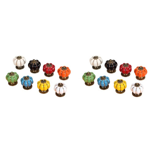 16pcs Pumpkin Ceramic Handles 38mm Drawer Knobs Cupboard Door Handles Single Hole Cabinet Handles 1