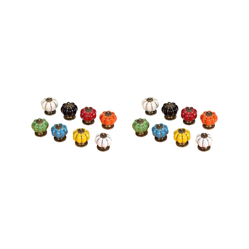16Pcs Pumpkin Ceramic Handles 38Mm Drawer Knobs Cupboard Door Handles Single Hole Cabinet Handles 4711256776002