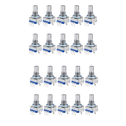 360 Degree Rotary Encoder Code  Digital Potentiometer EC11 5 Pins 15mm Shaft 20Pcs