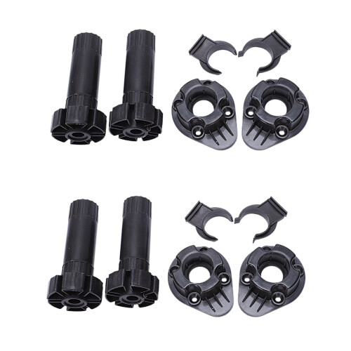 4X Plastic Adjustable Height Kitchen Cupboard Plinth Foot Leg Black 1