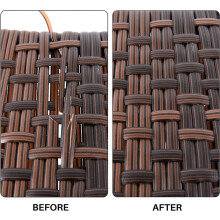 6X Material de Tejido de Ratán Sintético Plano Degradado de Café Ratán de Plástico para Tejer Y Reparar Silla Mesa Cesta de Almacenamiento