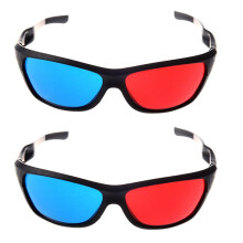 2X Occhiali 3D Semplice Rosso-Blu Ciano Anaglifi per Gioco E Film 3D ( Upgrade Extra Style)