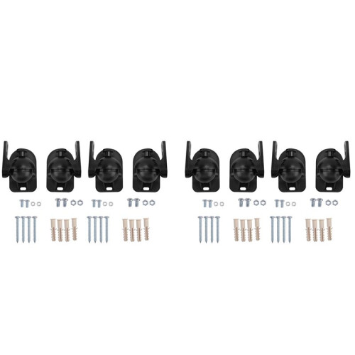 8PCS Universal Speaker Wall Mount Bracket Ceiling Stand Clamp with Adjustable Swivel and Tilt Angle Rotation