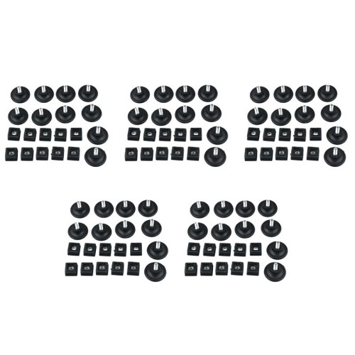 50 Sets 45mm Base Dia Adjustable Leveling Foot 25mmx25mm Square Tube Insert Kit