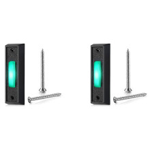 2 STK TråDbunden DöRrklocka med LED-Ljus, Byte Av DöRrklockans Ringknapp, Väggmonterad DöRröPpnare