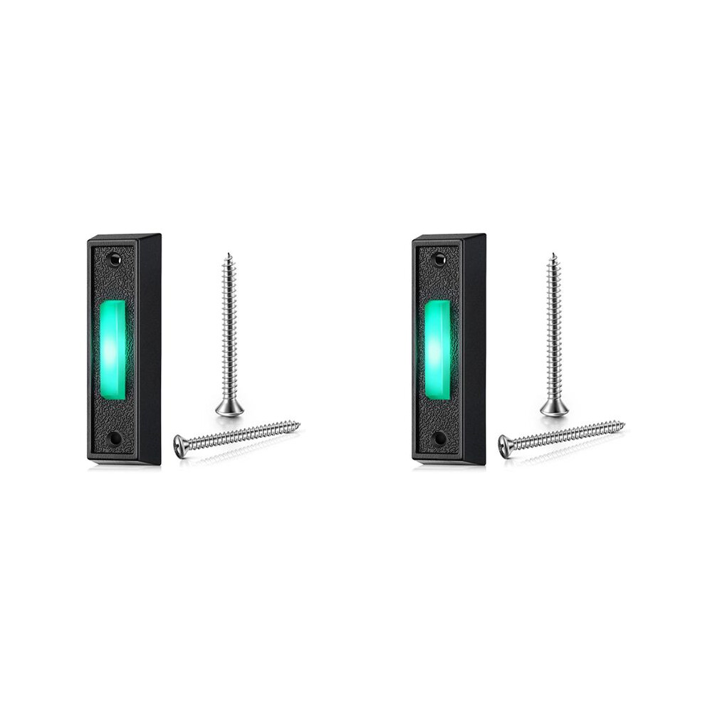 2Pcs Wired Doorbell Button With Led Light, Replacement Of Doorbell Ring Button, Wall Mounted Door Opener 6032212902265