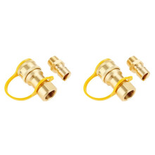 2X 1/2 Inch Solid Brass Gas Propane Quick Connect Disconnect Fitting Connector Adapter