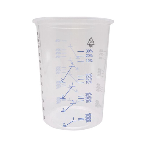 60Pcs Plastic Disposable Paint Mixing Cup Measurements Cups for Resin Epoxy pour 600ML 2