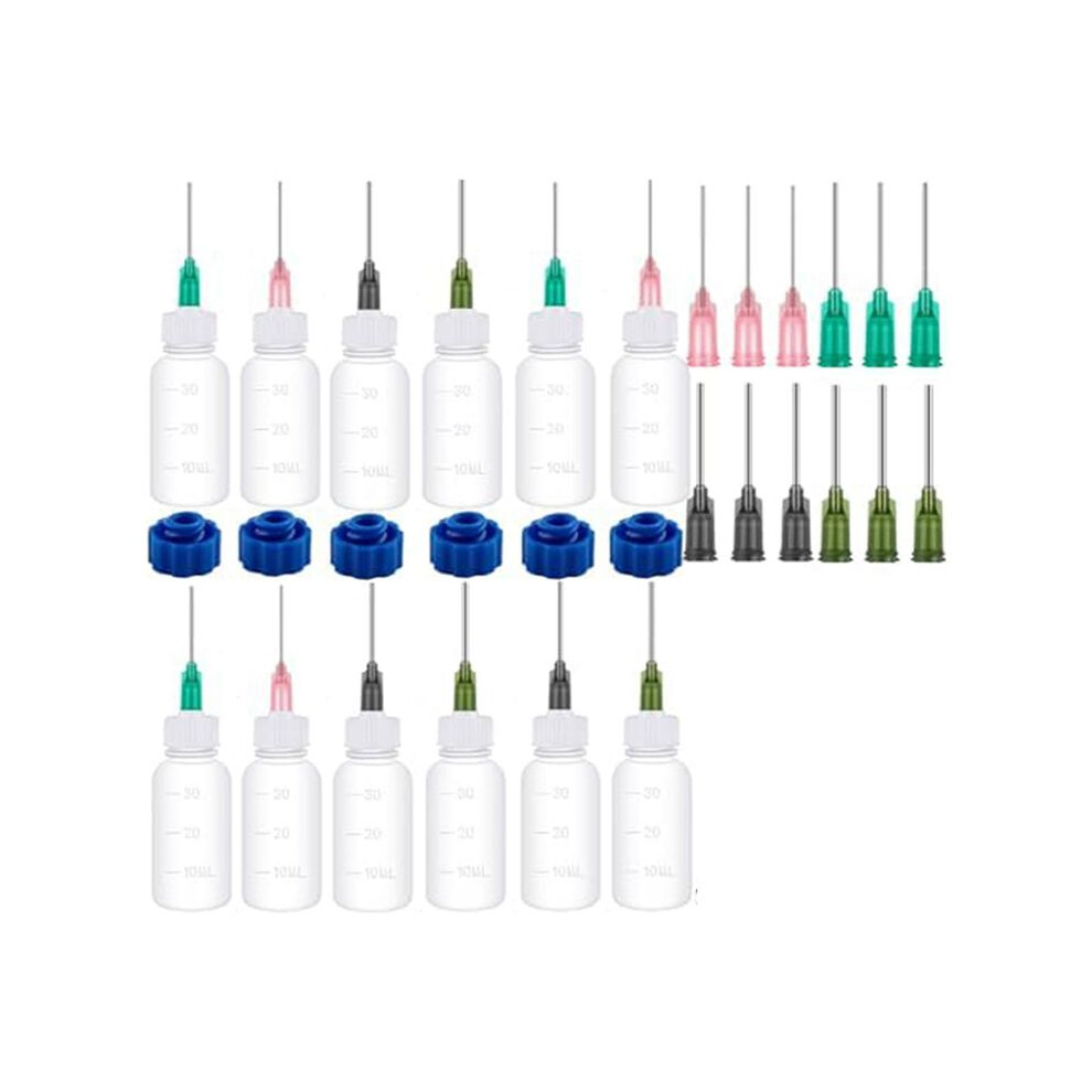 12Pcs Glue Applicators Bottles,With Blunt Needle Tip 14Ga 16Ga 18Ga 20Ga For Glue Applications,Paint Quilling 4713936316997