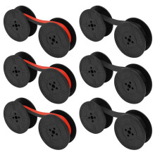 6st Universal Skrivmaskin Ribbon Twin Spool Skrivmaskin Ribbon Ersättning för de Flesta Skrivmaskiner (Svart-Röd, Svart)