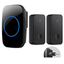 Self Powered Wireless DoorBell No Battery Waterproof Door Bell for Kids Elderly Caller 2 Button 1 Receiver EU PLUG
