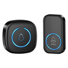 Draadloze Deurbel Intelligente Welkomstdeurbel 300M 60 Nummers Melodieën Slimme Deurbel voor Thuis Zwart EU-PLUG
