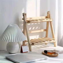 Houten Opbergrek, 2-Laags Desktop-Opbergrek, Laddervormig Bureau-Displayrek, Desktop-Kantoor-Opbergrek