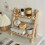 Wooden Storage Rack, 2-Layer Desktop Storage Rack, Ladder-Shaped Desk Display Rack, Desktop Office Storage Rack 2