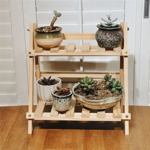 Wooden Storage Rack, 2-Layer Desktop Storage Rack, Ladder-Shaped Desk Display Rack, Desktop Office Storage Rack 2