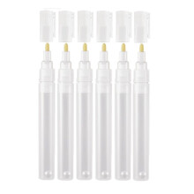 6Pcs Empty Fillable Blank Paint Touch Pen Markers,Round Tilted- Paint Pens for Art Painting Crafts Kit 3mm