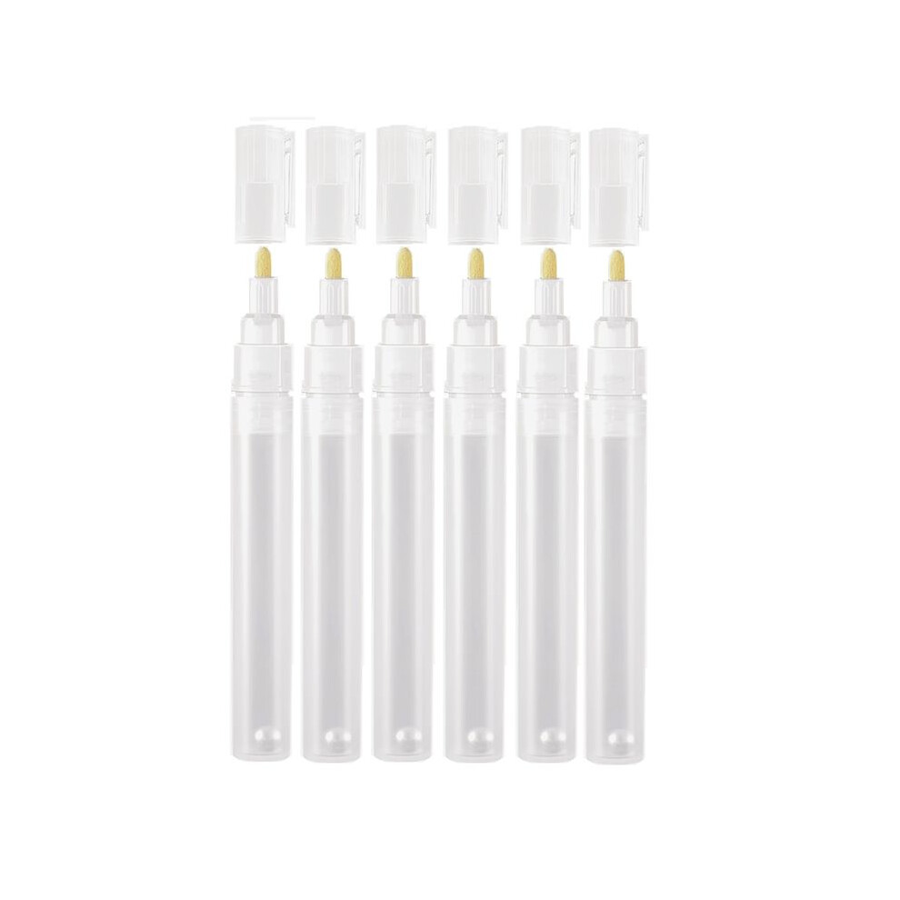 6Pcs Empty Fillable Blank Paint Touch Pen Markers,Round Tilted- Paint Pens For Art Painting Crafts Kit 3Mm 6032462122888