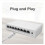 8 Port Gigabit Data ,Network Hub,Desktop Ethernet Splitter,Plug &  Shielded  Fanless Quiet  Portable 5
