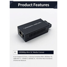 1 Pair Gigabit 100/1000M A/B SC Ethernet Fiber Media Converter Rj45 Optic Transceiver 20KM Fibra