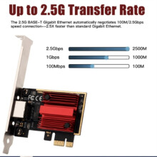Tarjeta de Red Gigabit PCI-E A RJ45 de 2,5G, Chip RTL8125B, Adaptador de Controlador LAN RJ45 con Cable Ethernet de 10/100/1000Mbps