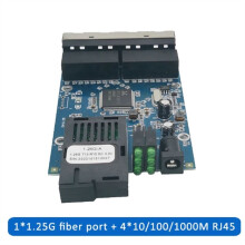 Fiber Ethernet Media Converter Fiber Optical Media Fiber Port 1F4E 1G4E PCBA 10/100/1000M