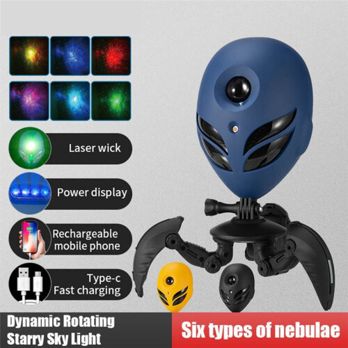 LED Star Projection Lamp Projector Interactive Atmosphere Night Light Space  Bedroom Desktop Decor Child Gift Black 1