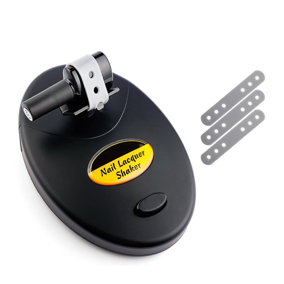 Black Nail Polish Shaker For Gel And Ink With Speed Bottle Mixing And Adjustable Strap,