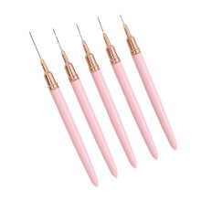 5 STK 7/9/11/15/25 mm Nail Liner Borste Set UV Gel Nagelborstar Kit Fransk Randig Linjemålning Ritning Blompenna Verktyg,A