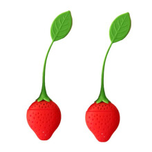 Loose Tea Leaf Strainer Silicone Tea Infuser Teapot Tool Teabag Kettle Holder Spice Filter Tea Infuser Strawberry