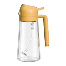 2 i 1 Oljedispenser och Oljespruta, Cirka 16 Oz Glasoljesprayflaska för Köksapelsin