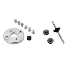 MN78 Gearbox Transmission Gear Set Motor Pinion Gear 370 Motor Bracket for MN78 MN82 1/12 RC Car Upgrade Parts Silver