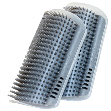 Verlengde (6,1 Inch) 2-Pack Kattenzelfgroomer voor Binnenkatten Kattengezichtskrabbers Muurhoek Zelfverzorgende Kattenborstel