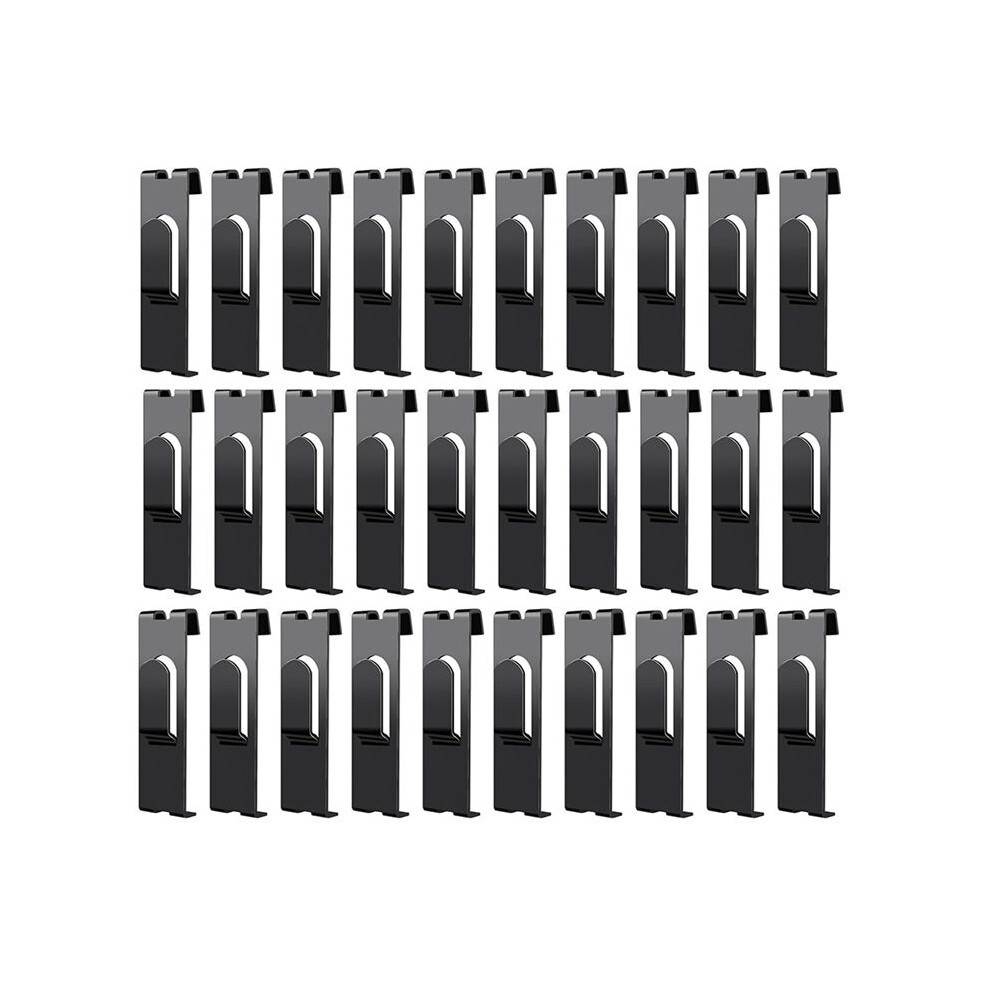 30Pcs Gridwall Hooks Hangers,Grid Panel Hooks Grid Wall Hook Grid Wall Accessories Wire Grid Hook Grid Shelf Hooks Black 4713193399795