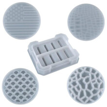 5 Harzguss-Untersetzerformen, Darunter 4 Runde Untersetzerformen und 1 Quadratischer Untersetzerhalter, Epoxidharzform Aus Silikon